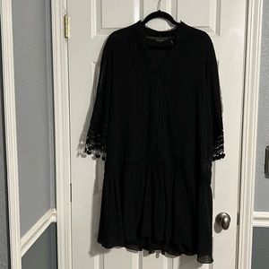 Koi Halpern black drop waist dress